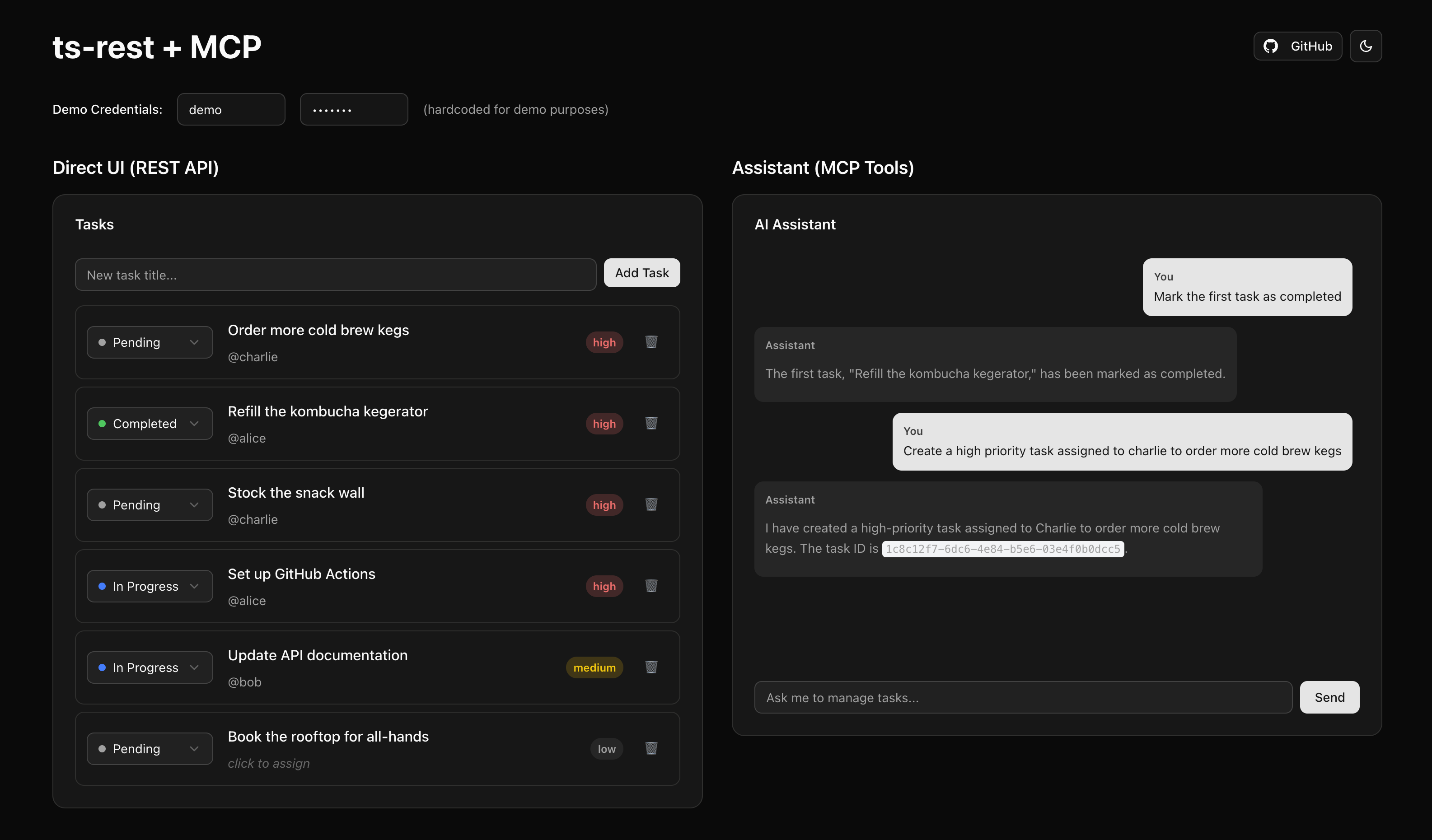 AI Assistant Creating Tasks